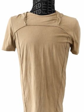 Psylo Short Sleeve Hoodie Top Size 2 (Medium) Beige Bamboo Organic Cotton